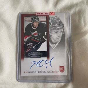 NEW Panini Black and Red Card Game Ryan Murphy autographed hockey card No.199